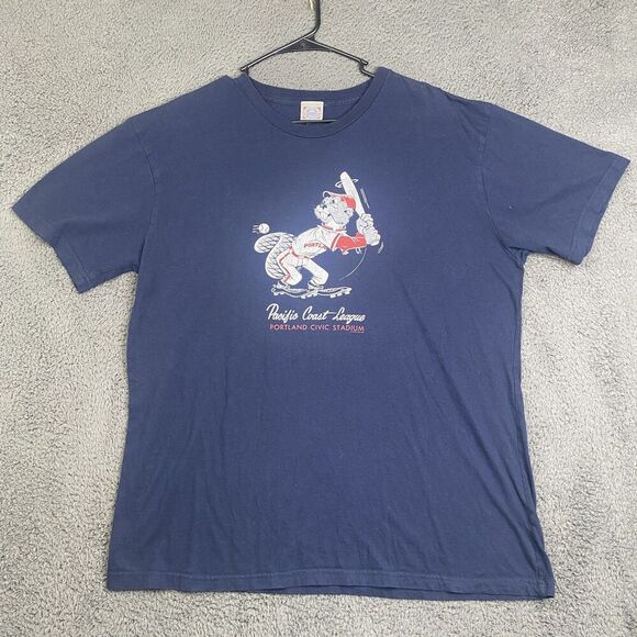 Portland Beavers Shirt Mens Large Pacific Coast League Baseball Ebbets - Picture 1 of 8